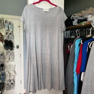 gray flowy dress
